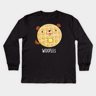 Woofle Cute Doggy Waffle Pun Kids Long Sleeve T-Shirt